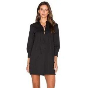 Theory Jullitah Admiral Crepe Black Shirt Dress Size 2